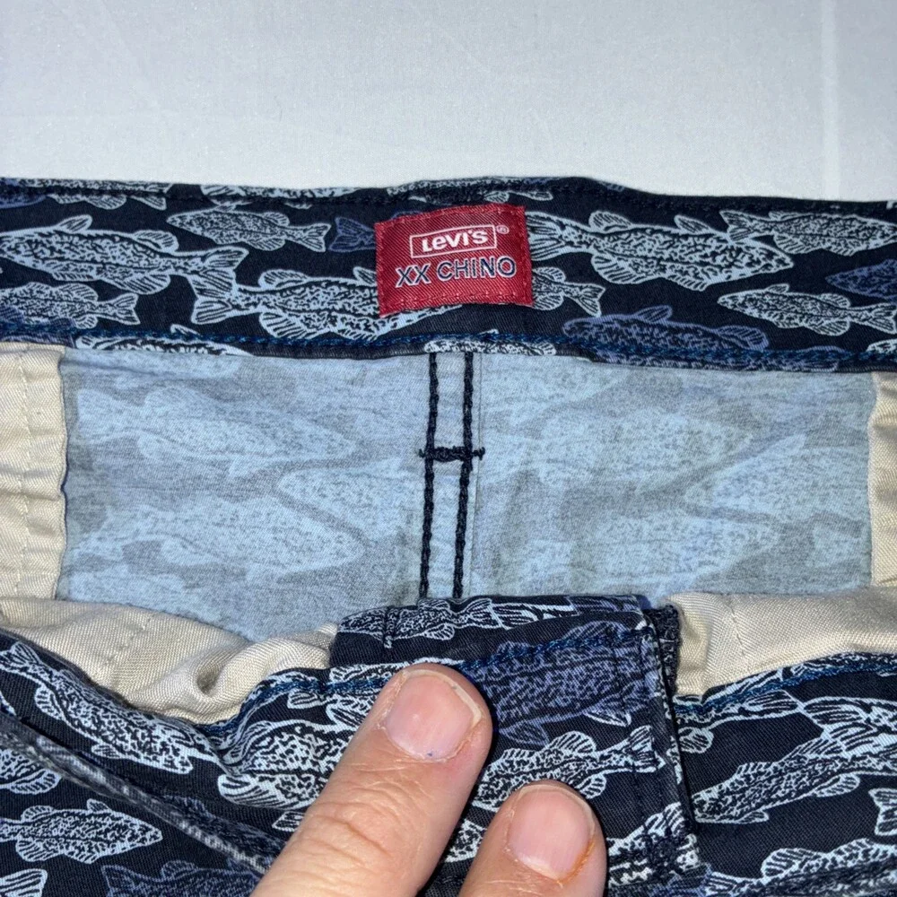 Levi’s XX Chino Shorts Fish Nautical Design‎ Men’s Size 44 Blue